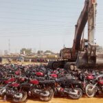432 motorcycles confiscated and crushed by the FCT Taskforce at the Airport road.