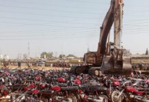 432 motorcycles confiscated and crushed by the FCT Taskforce at the Airport road.