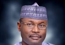 JAWABIN SHUGABAN HUKUMAR ZABE TA KASA (INEC), PROFESSOR MAHMOOD YAKUBU, AKAN HUKUNCIN BUDE CIBIYAR KIDAYAR KURI’U NA ZABEN SHUGABAN KASA DOMIN ZABEN JAMA’A NA 2023 WANDA AKA GABATAR A DAKIN TARO NA AFRICA DA KE ABUJA.